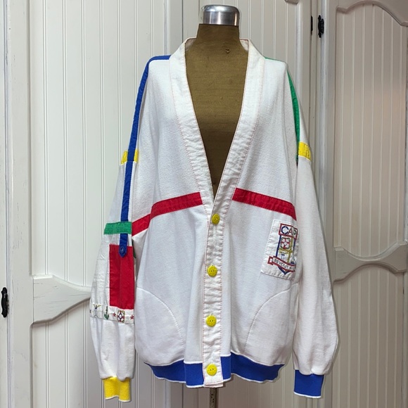 Camp Beverly Hills Sweaters - 80’s Camp Beverly Hills Sweatshirt Cardigan 1980’s Vintage